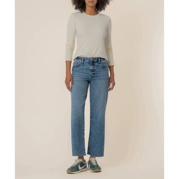 KUT FROM THE KLOTH Denim - NEW KUT FROM THE KLOTH charlotte high rise wide leg jeans with raw hem in star